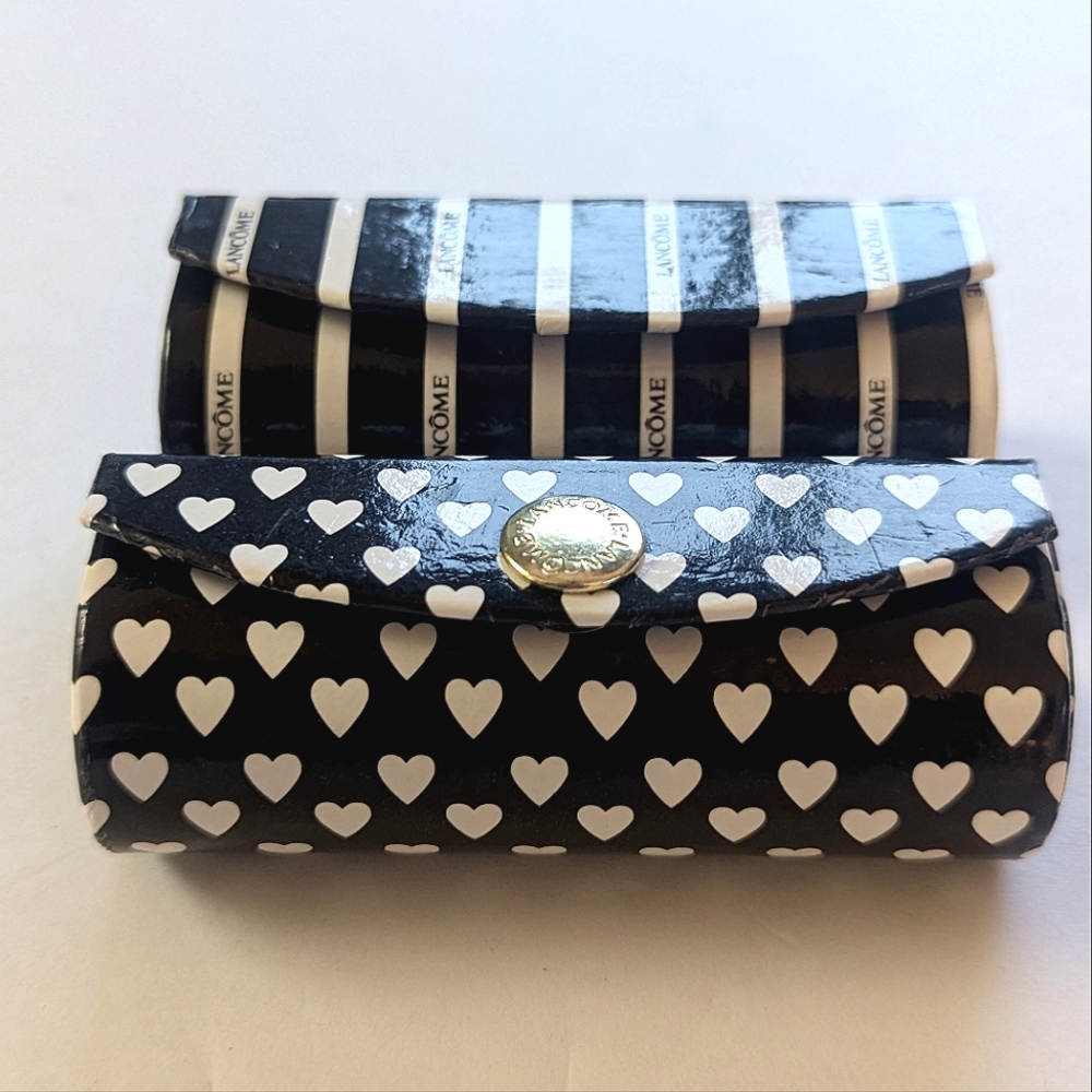 Lancome Lipstick 💄 Cases Lot 2 Bundle VINTAGE COLLECTIBLES Black & White - Picture 4 of 8